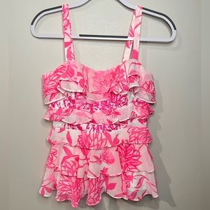 Lilly Pulitzer Pink & White Olive Top
